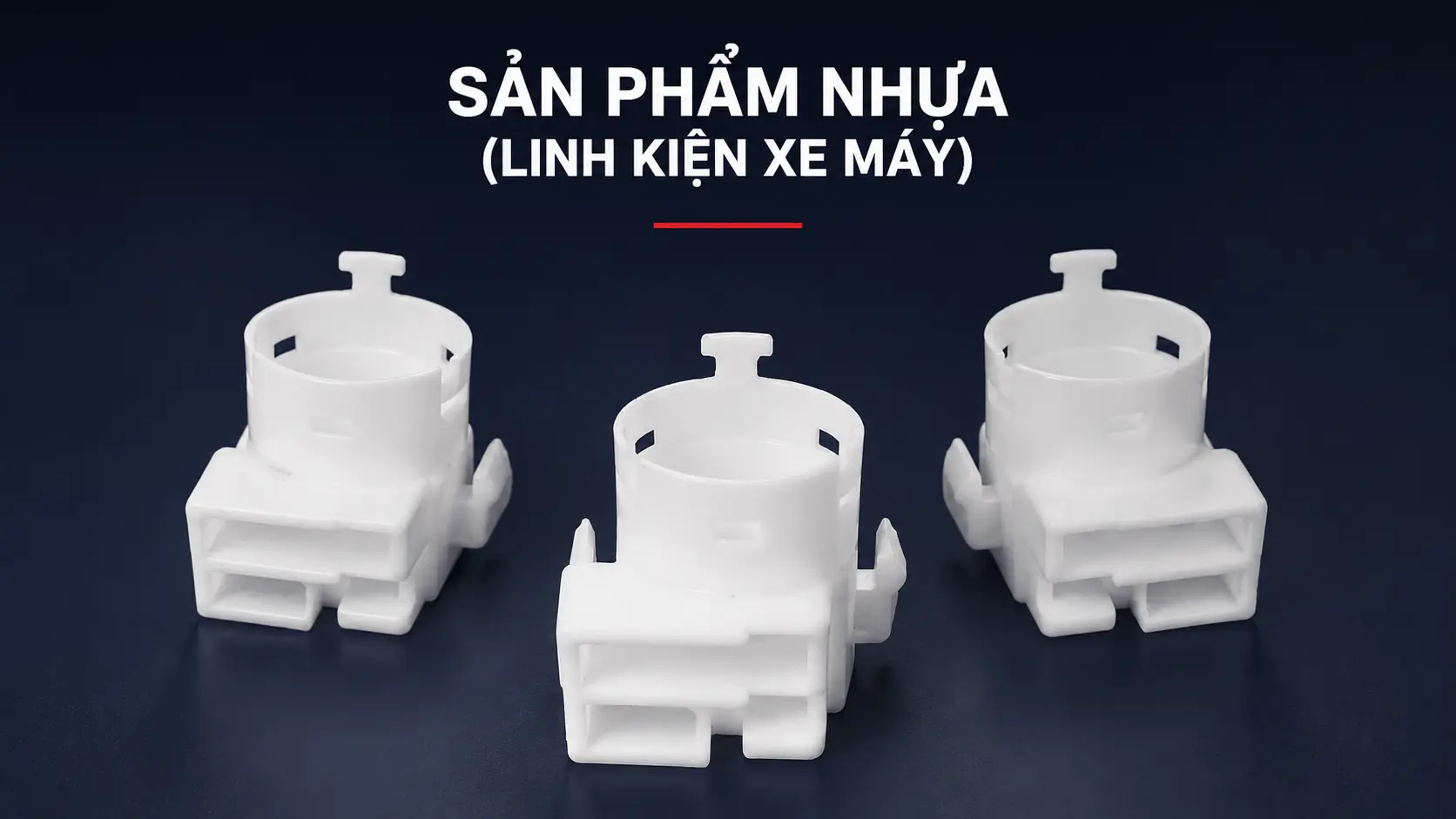 Ba linh kiện ép nhựa xe máy do An Việt sản xuất