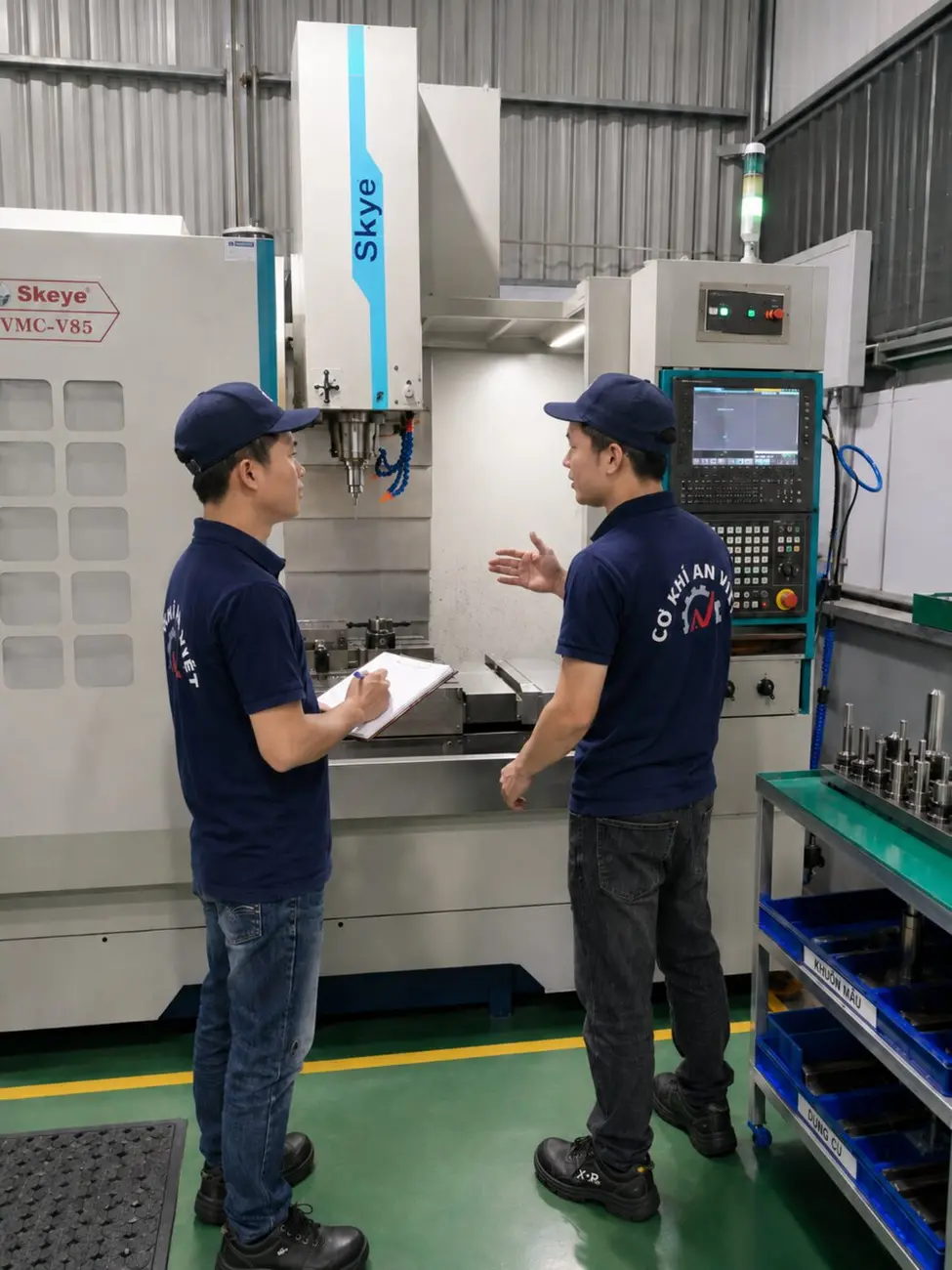Nhân viên An Việt kiểm tra thiết bị và điều kiện vận hành